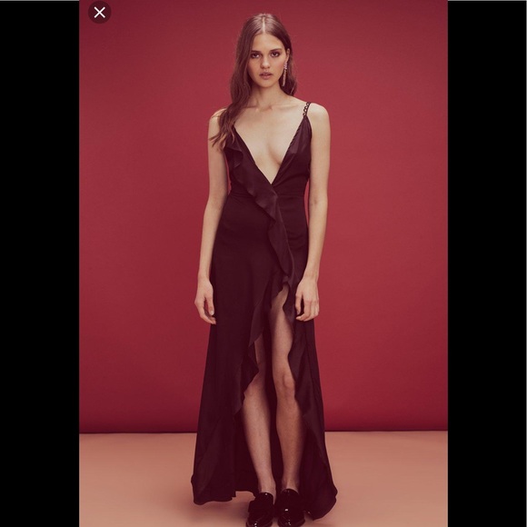 for love and lemons isabella ruffled maxi dress